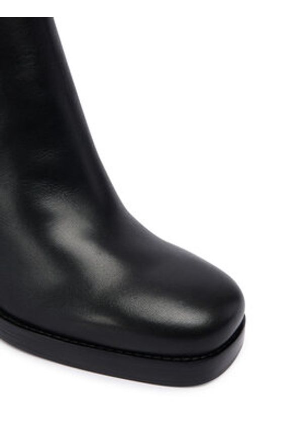 TOMMY HILFIGER - Tommy Hilfiger Botki Square Toe Chelsea High Block Hl FW0FW08844 Czarny. Kolor: czarny. Materiał: skóra