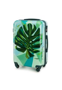 Wittchen - Średnia walizka z ABS-u z nadrukiem zielono-niebieska. Kolor: niebieski, wielokolorowy, zielony. Materiał: guma. Wzór: nadruk. Styl: wakacyjny #5
