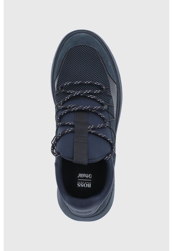 BOSS - Boss Buty kolor granatowy. Zapięcie: sznurówki. Kolor: niebieski. Materiał: guma
