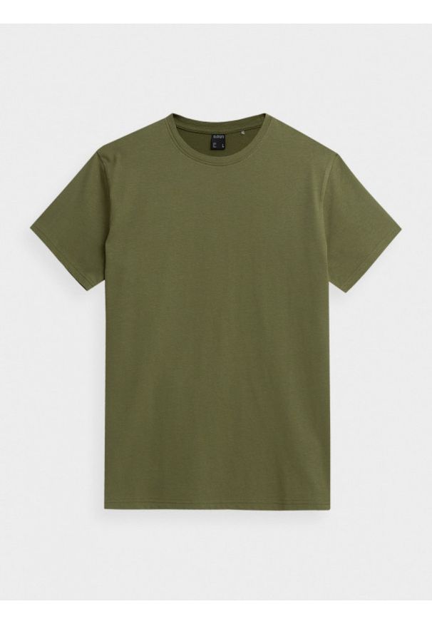 outhorn - T-shirt gładki męski. Materiał: materiał, bawełna, jersey. Wzór: gładki