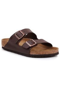 Klapki Birkenstock Arizona Bs M 0051701 brązowe. Kolor: brązowy. Materiał: materiał, syntetyk. Wzór: paski #1