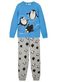 bonprix - Piżama z miękkiej bawełny organicznej (2 części),. Kolor: niebieski. Materiał: bawełna. Wzór: nadruk, aplikacja #1