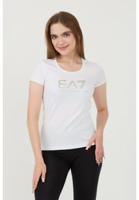 EA7 Emporio Armani - EA7 Biały damski t-shirt, Rozmiar M. Kolor: biały #1