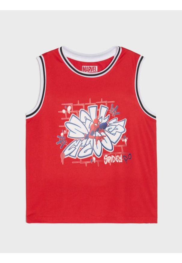 Sinsay - Koszulka Spider-Man - czerwony. Kolor: czerwony