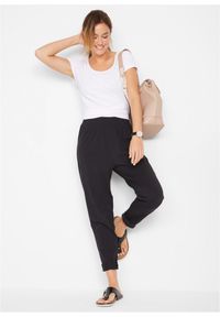 bonprix - Dżersejowe spodnie z mieszanki bawełny. Kolor: czarny. Materiał: jersey, bawełna #3