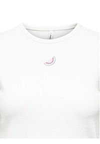 only - ONLY T-Shirt Daniella 15350554 Biały Slim Fit. Kolor: biały. Materiał: syntetyk #9