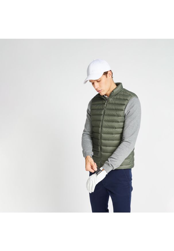 INESIS - Kamizelka do golfa męska Inesis MW500 puchowa. Typ kołnierza: golf. Materiał: puch. Długość rękawa: bez rękawów. Sport: golf