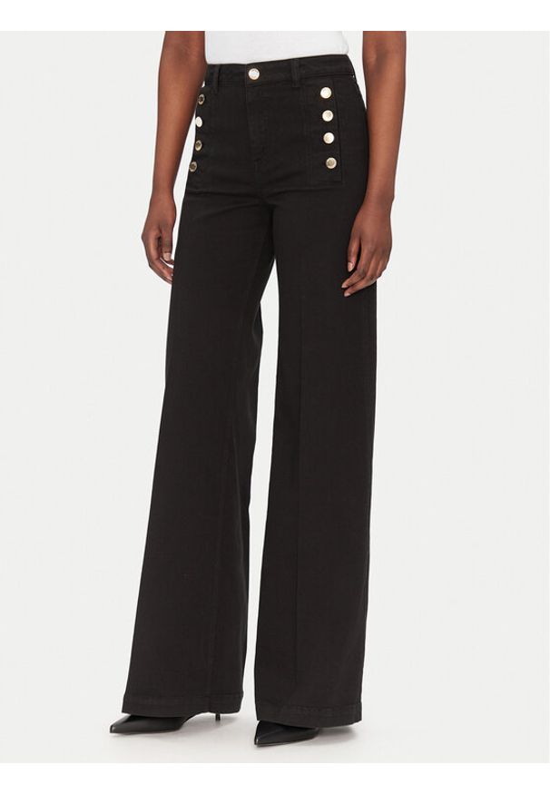 ViCOLO Jeansy DD5144 Czarny Wide Leg. Kolor: czarny
