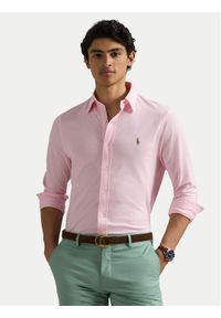 Polo Ralph Lauren Koszula 710932545012 Różowy Slim Fit. Typ kołnierza: polo. Kolor: różowy. Materiał: bawełna