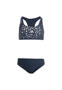 Adidas - Zestaw brokatowego bikini dla dzieci. Kolor: fioletowy. Wzór: nadruk