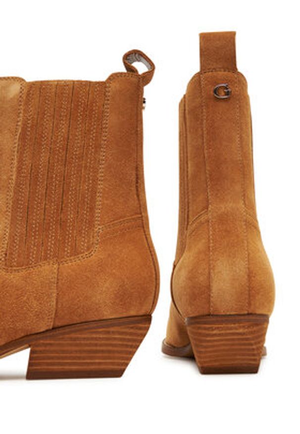 Guess Kowbojki FLTLN2 SUE10 Brązowy. Kolor: brązowy. Materiał: skóra, zamsz