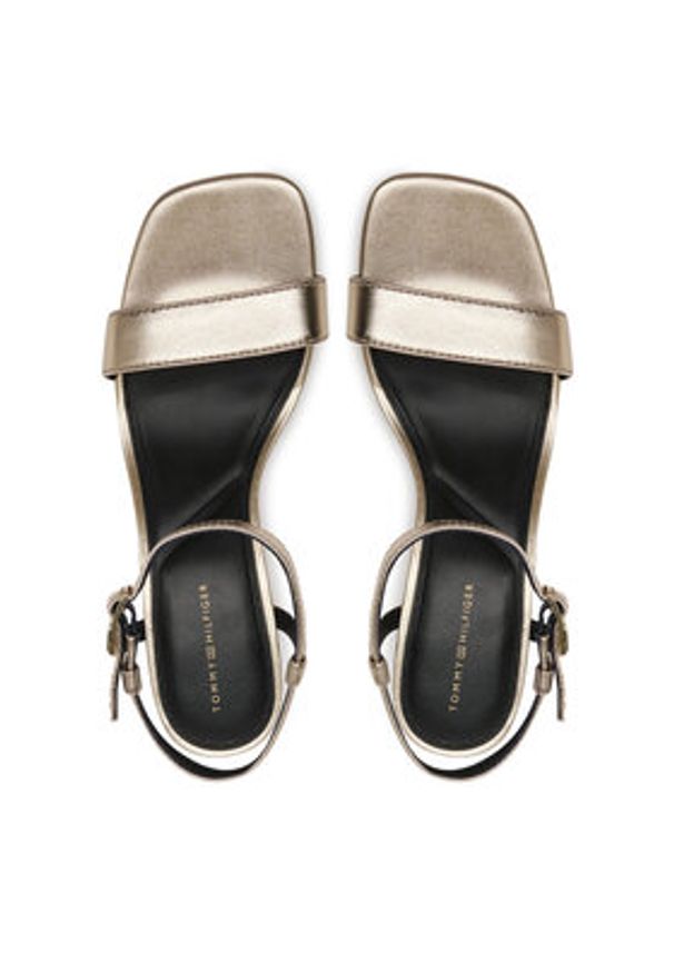 TOMMY HILFIGER - Tommy Hilfiger Sandały FW0FW08433 Złoty. Kolor: złoty. Materiał: skóra