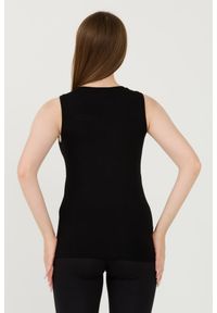 Emporio Armani - EMPORIO ARMANI Czarny damski top, Rozmiar S. Kolor: czarny