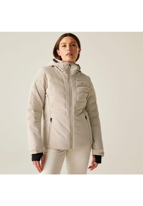 DARE 2B - Kurtka narciarska damska z membraną Gliding wodoodporna Dare 2b. Kolor: beżowy. Materiał: tkanina. Sezon: zima. Sport: narciarstwo