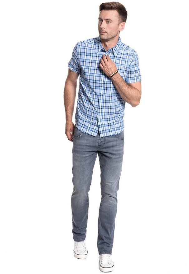 Wrangler - KOSZULA MĘSKA WRANGLER SS 1PKT BDOWN SHIRT PLACID BLUE W5J11OB15 112130159
