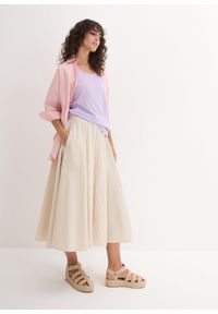 bonprix - Długi top z czystej bawełny (5 sztuk). Kolor: fioletowy. Materiał: bawełna. Długość: długie. Wzór: gładki, jednolity, melanż #3