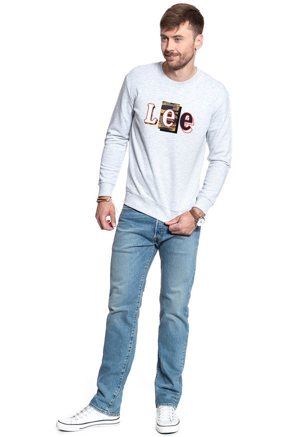 Lee - LEE BLUZA SEASONAL CAMO SWS SHARP GREY MELE L80ASP03 112121282. Wzór: melanż, nadruk
