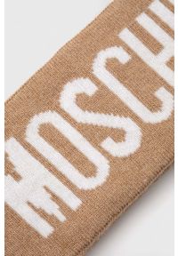 MOSCHINO - Moschino opaska wełniana kolor brązowy. Kolor: brązowy. Materiał: wełna #2