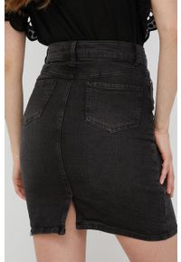Answear Lab spódnica jeansowa kolor szary mini prosta. Kolor: szary. Materiał: jeans. Styl: wakacyjny #4