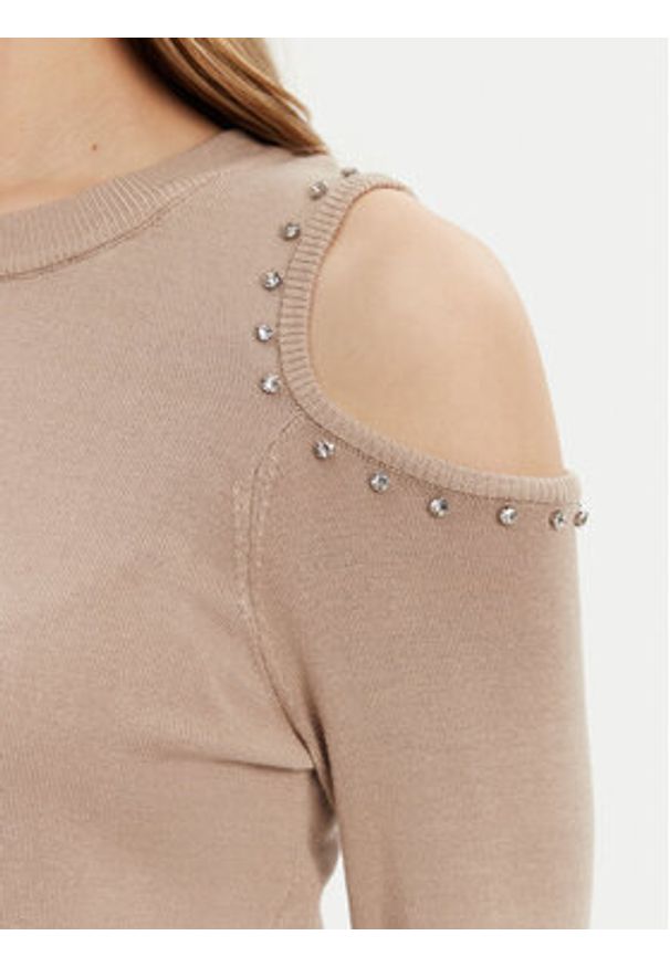 only - ONLY Sweter Gila 15339512 Beżowy Regular Fit. Kolor: beżowy. Materiał: syntetyk