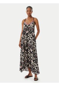 LOLA CASADEMUNT Sukienka letnia LS2616027 Czarny Regular Fit. Kolor: czarny. Materiał: wiskoza. Sezon: lato #1