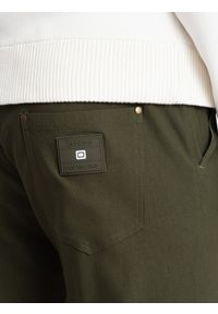 Ombre Clothing - Spodnie męskie materiałowe REGULAR z kieszeniami cargo - ciemnooliwkowe V1 OM-PACG-0178 - XXL. Kolor: oliwkowy. Materiał: materiał #6
