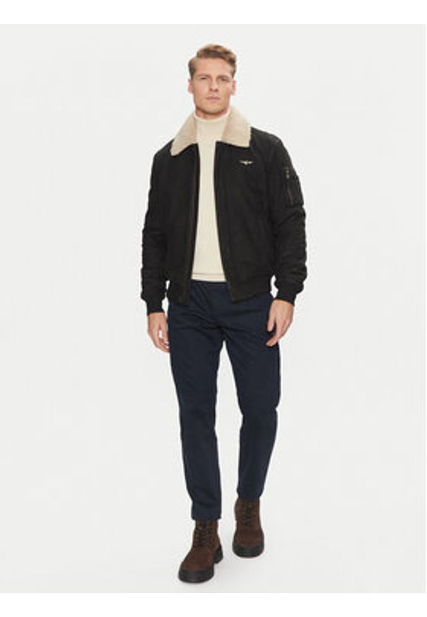 Aeronautica Militare Kurtka z imitacji skóry 242PN948PL248 Czarny Regular Fit. Kolor: czarny. Materiał: skóra