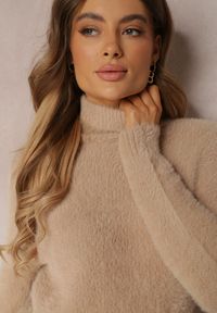 Renee - Beżowy Golf Wełniany Kedrindas. Typ kołnierza: golf. Kolor: beżowy. Materiał: wełna. Długość rękawa: długi rękaw. Długość: długie #5