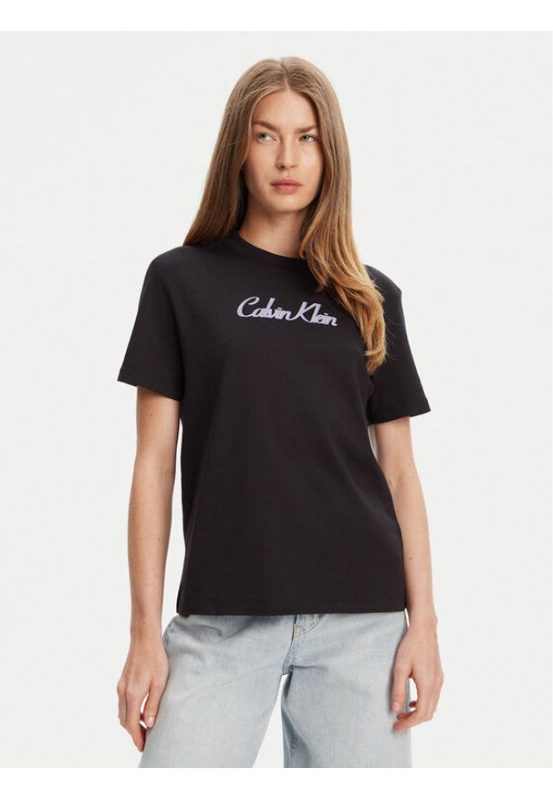 Calvin Klein Jeans T-Shirt Classic Logo LV047C854G Czarny Regular Fit. Kolor: czarny. Materiał: bawełna