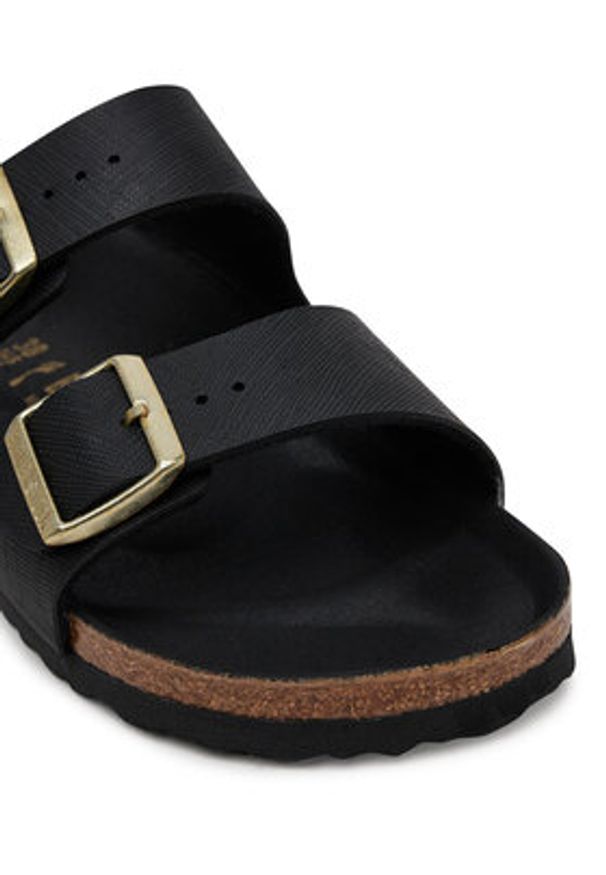 Birkenstock Klapki Arizona Hex 1029493 Czarny. Kolor: czarny. Materiał: skóra