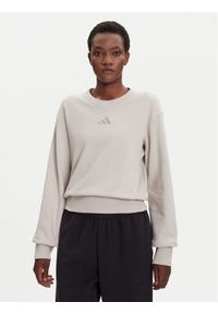 Adidas - adidas Bluza ALL SZN French Terry JV9816 Beżowy Regular Fit. Kolor: beżowy. Materiał: bawełna