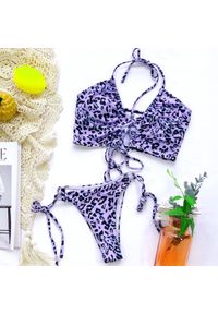 Intica - Bikini z usztywnianym topem i praktycznym dołem na plażę Pompilia. Kolor: fioletowy. Materiał: materiał #1