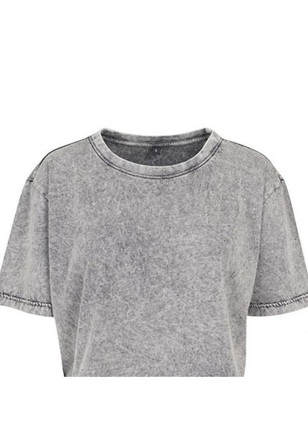 BUILD YOUR BRAND - Koszulka Damska Acid Wash Crop T-shirt. Kolor: wielokolorowy, czarny, szary