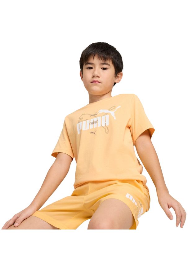 Koszulka Puma Ess Logo Lab Summer Tee B, Dzieci. Kolor: pomarańczowy. Materiał: materiał, bawełna