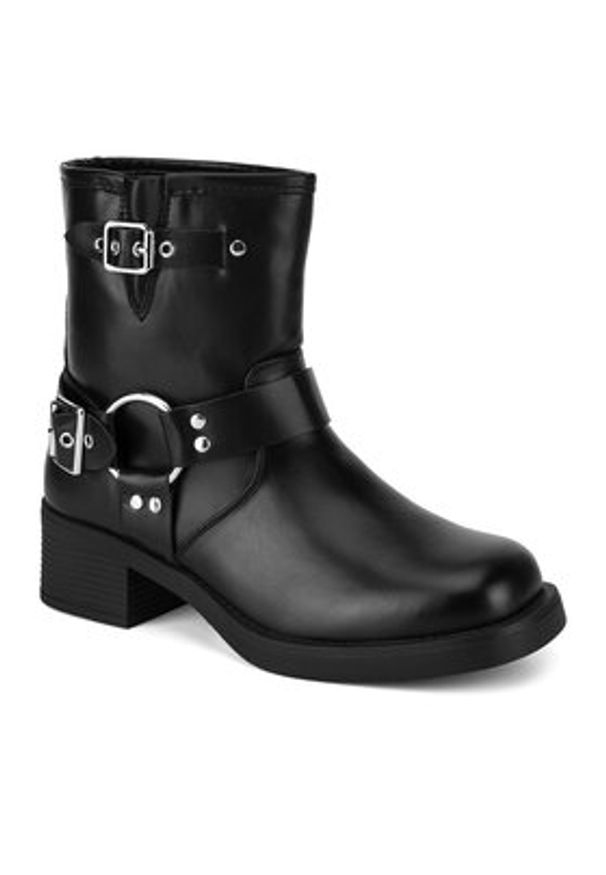 Jenny Fairy Botki HY96158-10 Czarny. Kolor: czarny. Materiał: skóra