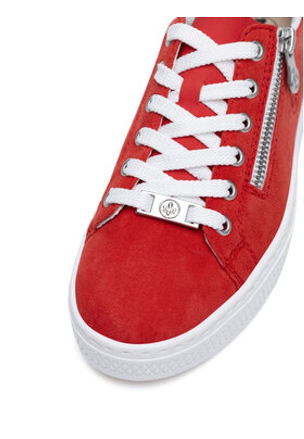 Rieker Sneakersy L59L1-33 Czerwony. Kolor: czerwony. Materiał: skóra, zamsz