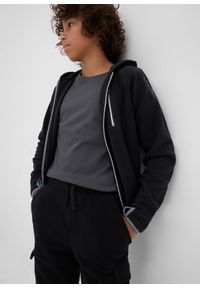 bonprix - Polarowe spodnie bojówki, regular fit. Kolor: czarny. Materiał: polar #3