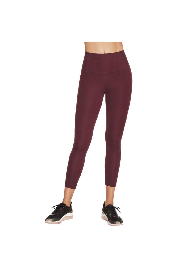 skechers - Leginsy fitness damskie Go Walk High Waisted 7/8 Legging. Kolor: fioletowy. Materiał: nylon, elastan. Sport: fitness