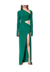 AGGI - Zielona sukienka maxi z wycięciami Skylar. Kolor: zielony. Materiał: tkanina. Typ sukienki: dopasowane, asymetryczne. Długość: maxi #3