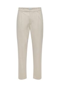 Only & Sons Chinosy Lou 22031615 Beżowy Tapered Fit. Kolor: beżowy. Materiał: syntetyk #7