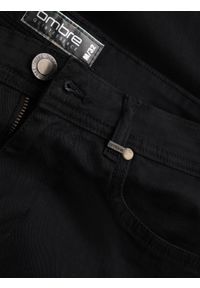 Ombre Clothing - Męskie spodnie chino o dopasowanym kroju - czarne V1 OM-PACP-0151 - XXL. Okazja: na co dzień. Kolor: czarny. Materiał: bawełna, materiał, tkanina, elastan. Styl: casual #8