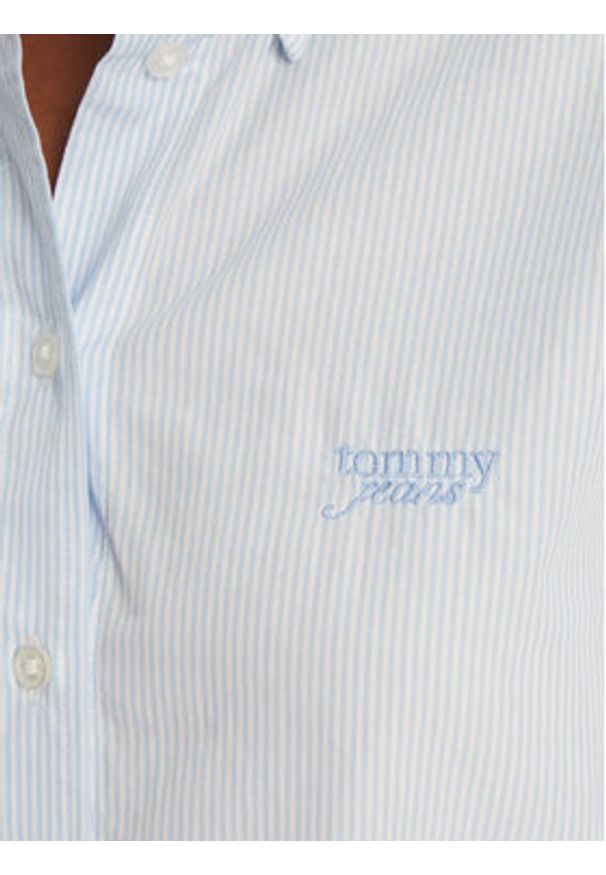 Tommy Jeans Koszula DW0DW21400 Błękitny Relaxed Fit. Kolor: niebieski. Materiał: bawełna