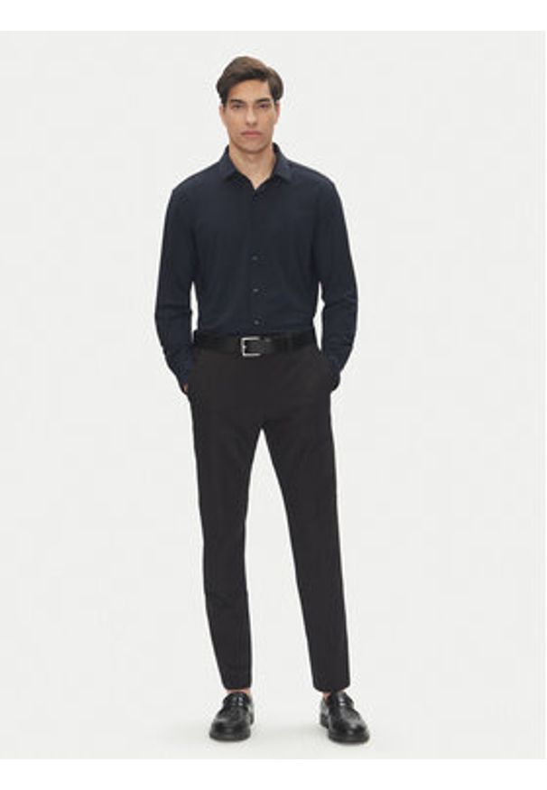 BOSS Koszula P-Hank 50539398 Granatowy Slim Fit. Kolor: niebieski. Materiał: syntetyk