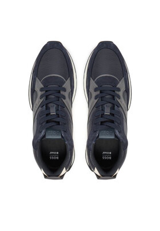 BOSS Sneakersy Jonah 50548782 Granatowy. Kolor: niebieski. Materiał: skóra