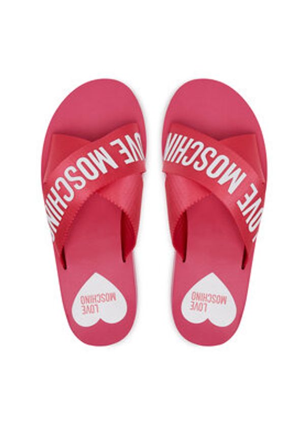 Love Moschino - LOVE MOSCHINO Klapki JA28324G0MIX3604 Różowy. Kolor: różowy. Materiał: materiał
