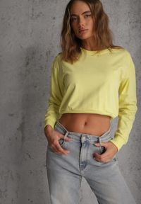 Renee - Jasnozielona Bluza z Bawełną ze Ściągaczami przy Rękawach i w Pasie Alberia. Kolor: zielony. Materiał: bawełna #1