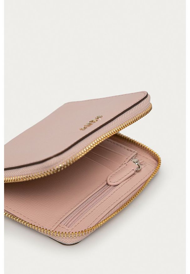 DKNY - Dkny - Portfel skórzany. Kolor: brązowy. Materiał: skóra. Wzór: gładki