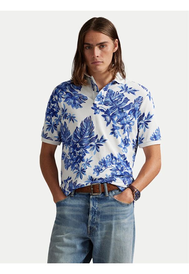 Polo Ralph Lauren Polo 710P04013001 Niebieski Custom Slim Fit. Typ kołnierza: polo. Kolor: niebieski. Materiał: bawełna