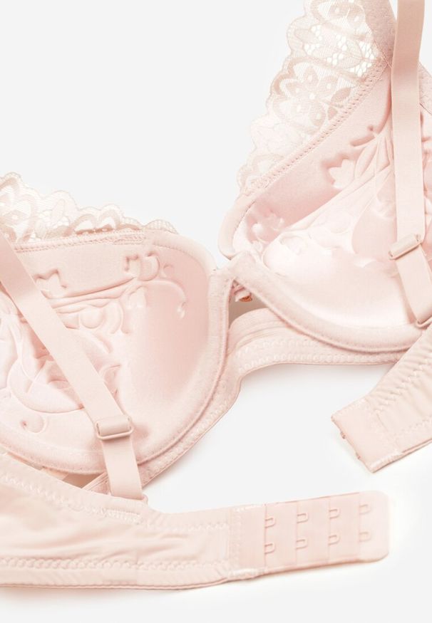 Born2be - Ciemnoróżowy Biustonosz o Koronkowym Wykończeniu Brenena. Kolor: różowy. Materiał: koronka. Wzór: koronka