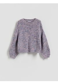 Reserved - Sweter z domieszką wełny - różowy. Kolor: różowy. Materiał: wełna